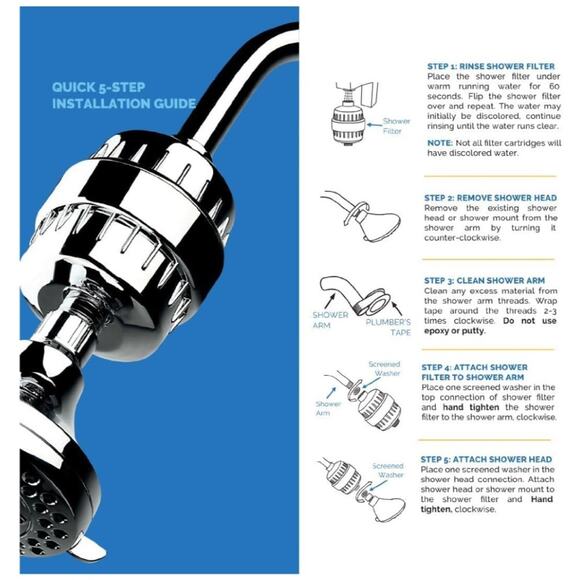 AquaBliss High Output Revitalizing Shower Filter - Reduces Dry Itchy Skin, Dandr - Picture 3 of 8